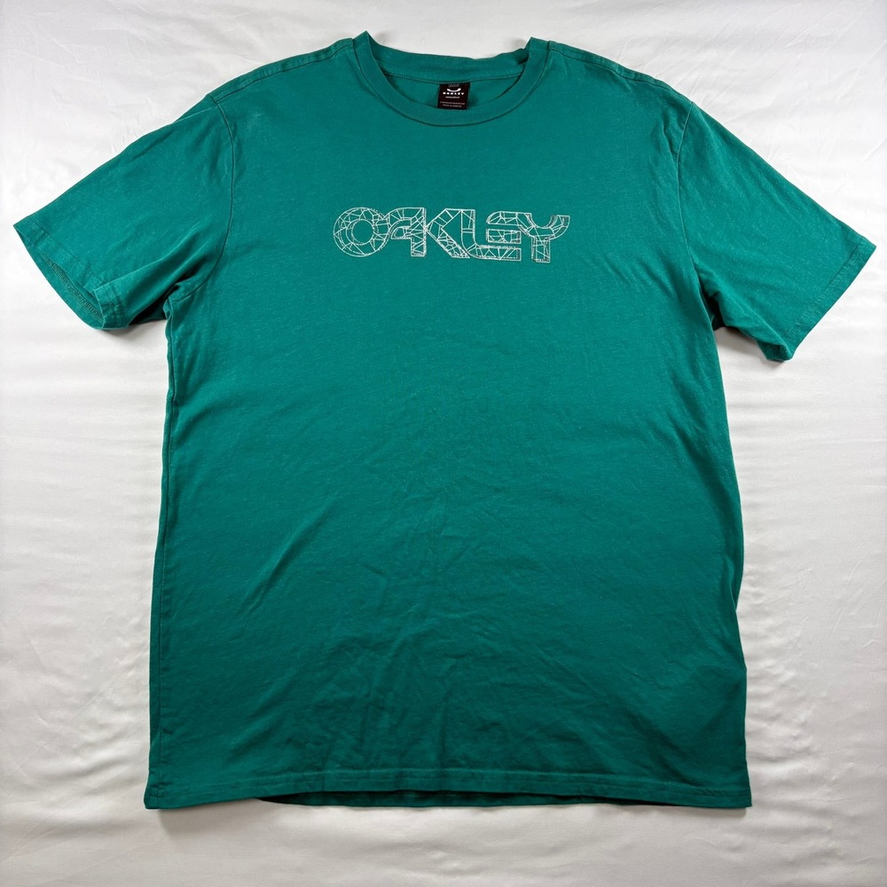 Oakley T-Shirt Mens XL Green Geometric‎ Logo Short Sleeve FOA403340 SP22